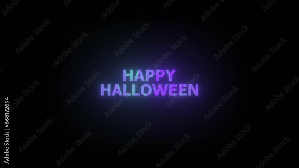 Animation of Halloween lettering in purple on a black background. Halloween concept. Animation of Halloween lettering in purple on a black background. Halloween concept.