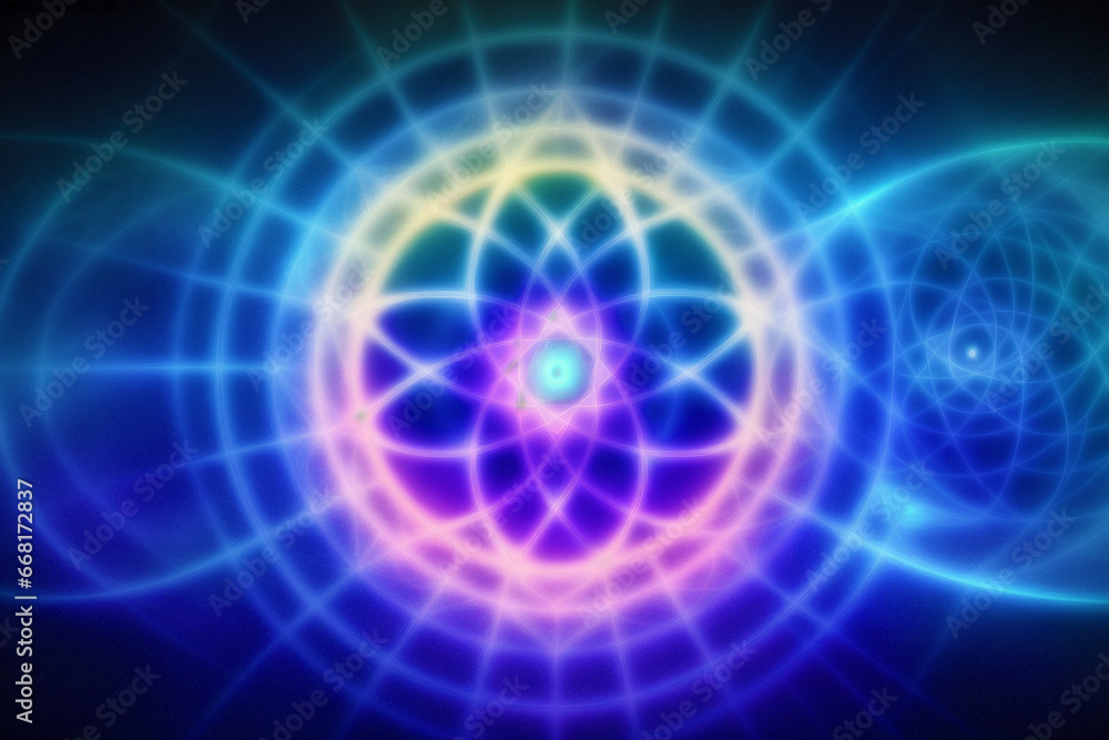 Naklejka premium Exploring the Depths of Spirituality and Quantum Consciousness. The Quantum Awakening. Generative AI