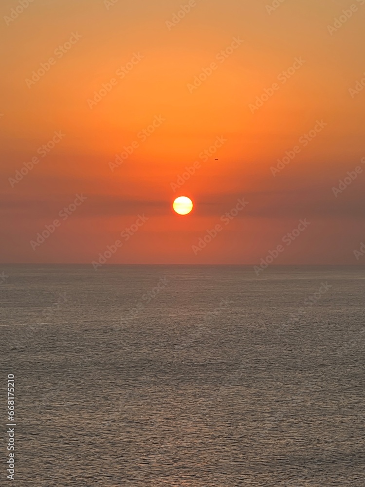 sunset in the ocean