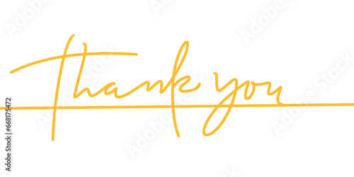 Line art of thank you lettering