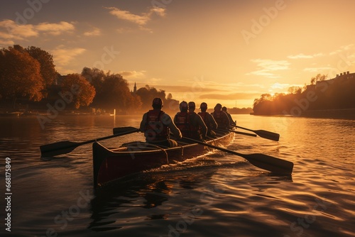 Rowing Coach Training with Encouragement photo