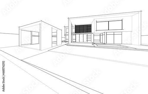 sketch of house