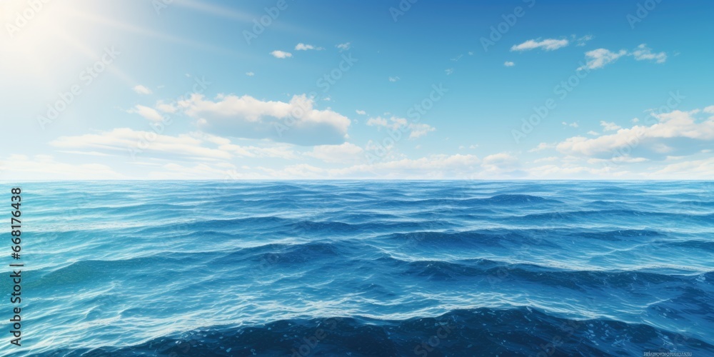 Fototapeta premium A peaceful and calming image of a large body of water with beautiful clouds in the sky. Perfect for adding a sense of tranquility and relaxation to any project.