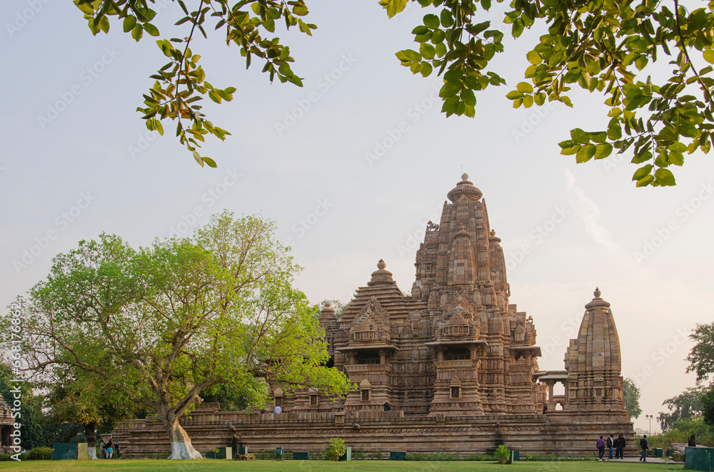 Beautiful side view of Laxman Temple, Khajuraho, Madhya Pradesh, India, Asia.