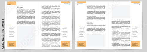 page or text layout, information design template for article in book brochure magazine document booklet newsletter textbook A4 on white background