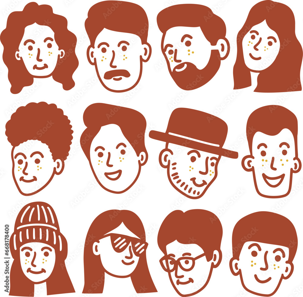 People doodle hand drawn, faces icon, hand drawn doodle, avatar profile. People doodle hand drawn, faces icon, hand drawn doodle, avatar profile.