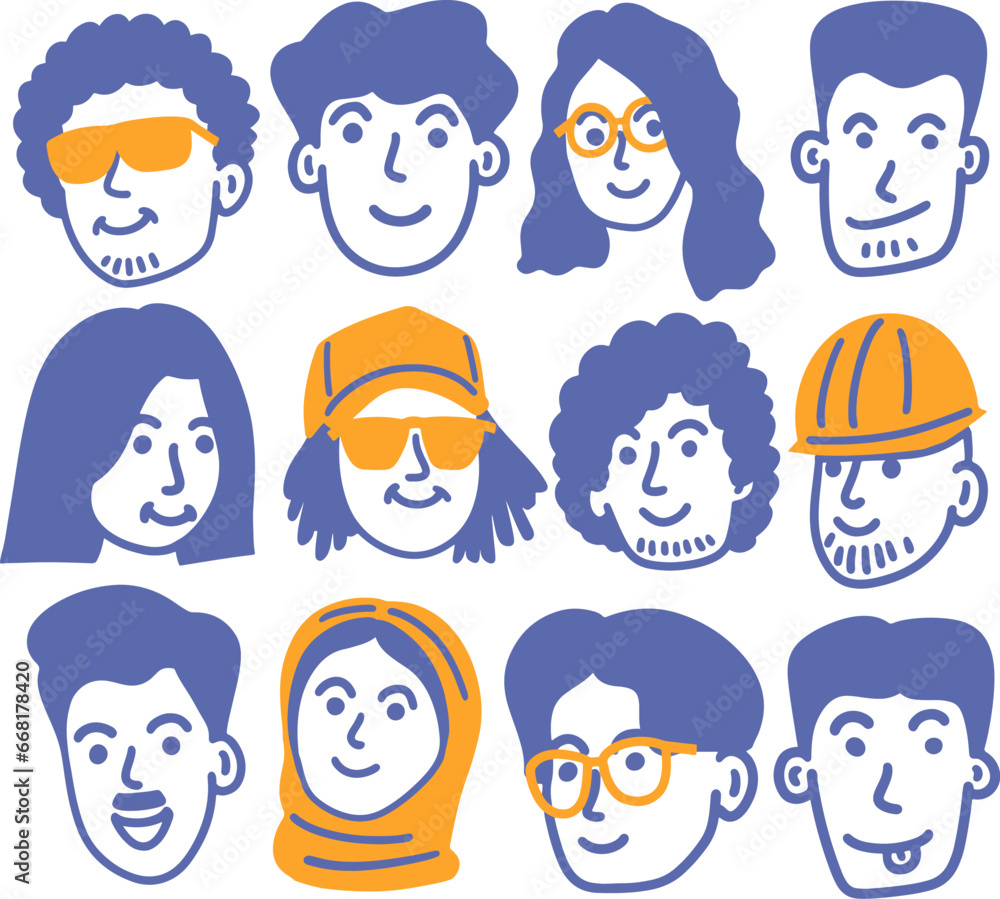 People doodle hand drawn, faces icon, hand drawn doodle, avatar profile. People doodle hand drawn, faces icon, hand drawn doodle, avatar profile.
