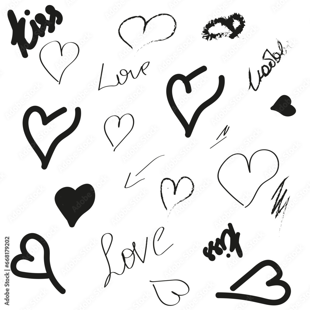 hearts, love, kiss, black love. it can be used for postcards, posters, posters, for posts and stories, reels