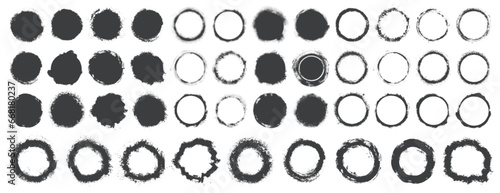 Round frames monochrome set elements