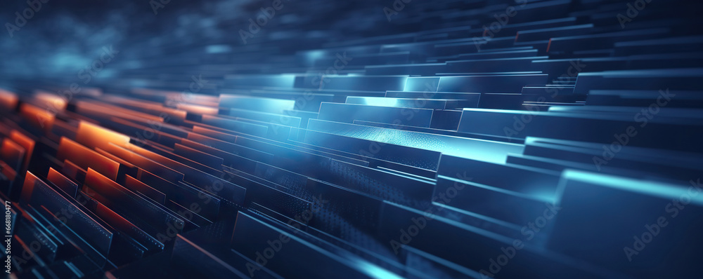 Fototapeta premium Abstract digital backdrop capturing the whirlwind of technology and creativity. Perfect for visual projects related to contemporary digital technology and innovation