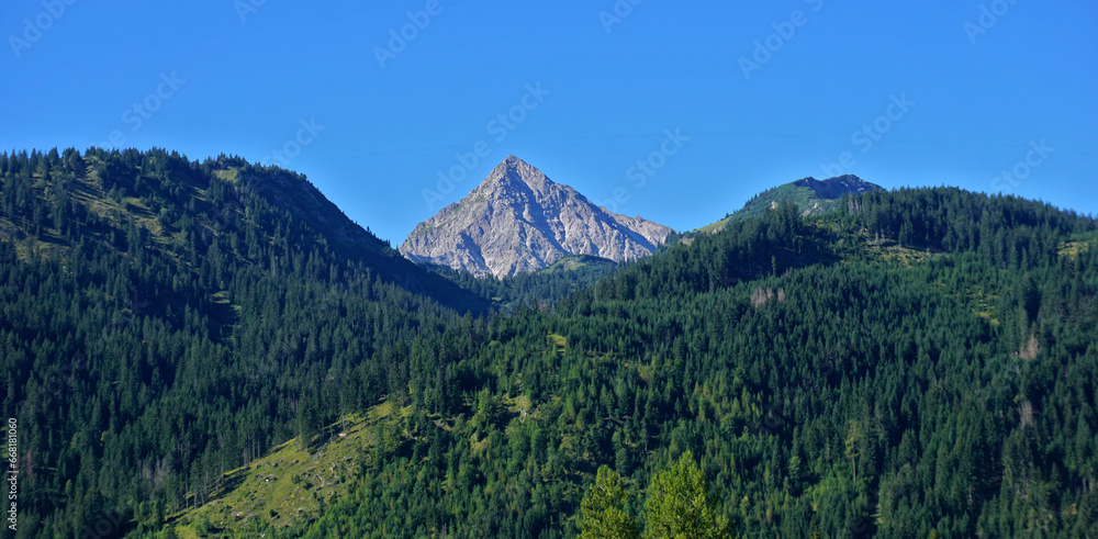 Tannheimer Tal; Tirol; Österreich; Blick zum Geißhorn in den Allgäuer Alpen