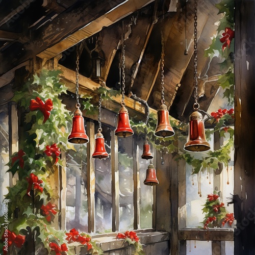 christmas wreath hanging on a door