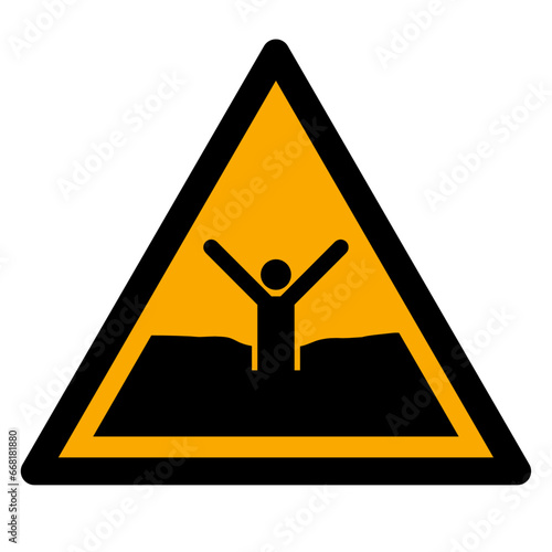 Vector graphic of ISO 7010 sign warning for quicksand, mud or silt