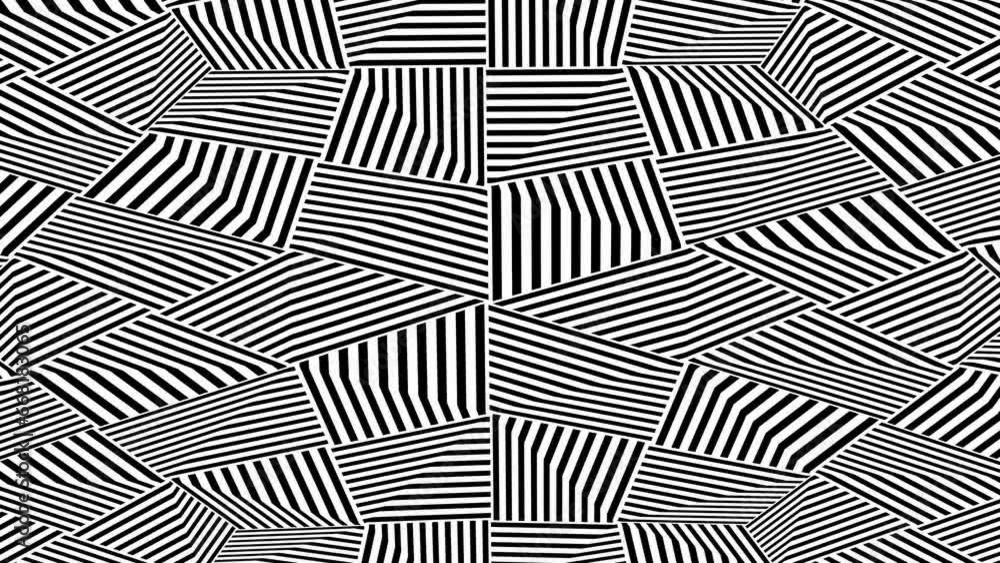 Abstract background with black and white stripes.Seamless loop video.Monochrome pattern. Abstract background with black and white stripes.Seamless loop video.Monochrome pattern.