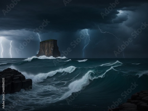 storm over the sea