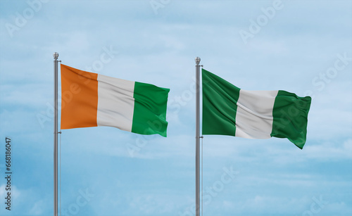 Nigeria national flags, country relationship concept