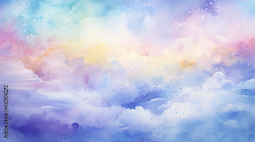 Colorful watercolor with gradient texture background, Colorful smooth background and texture for text, Beautiful light colorful aquarelle paper, Rainbow, AI Generated © Shining Pro
