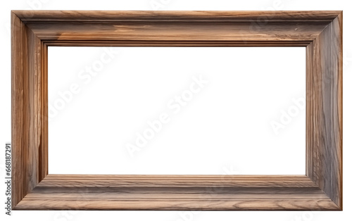 Old wooden frame isolated.