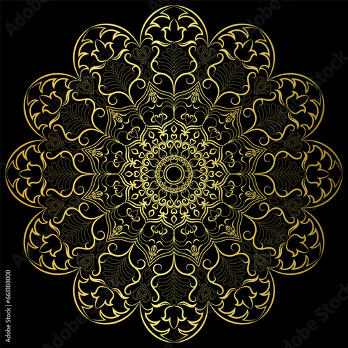 Golden mandala.Mandala de lujo .color dorado