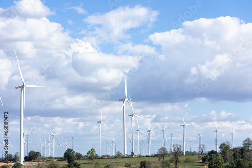 Harnessing Nature Power, Wind Turbines Under the Vast Sky