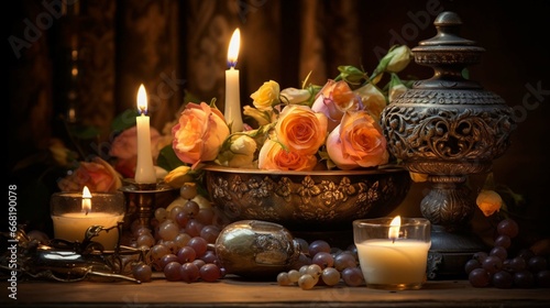Still life with candles UHD wallpaper  © Ahtesham
