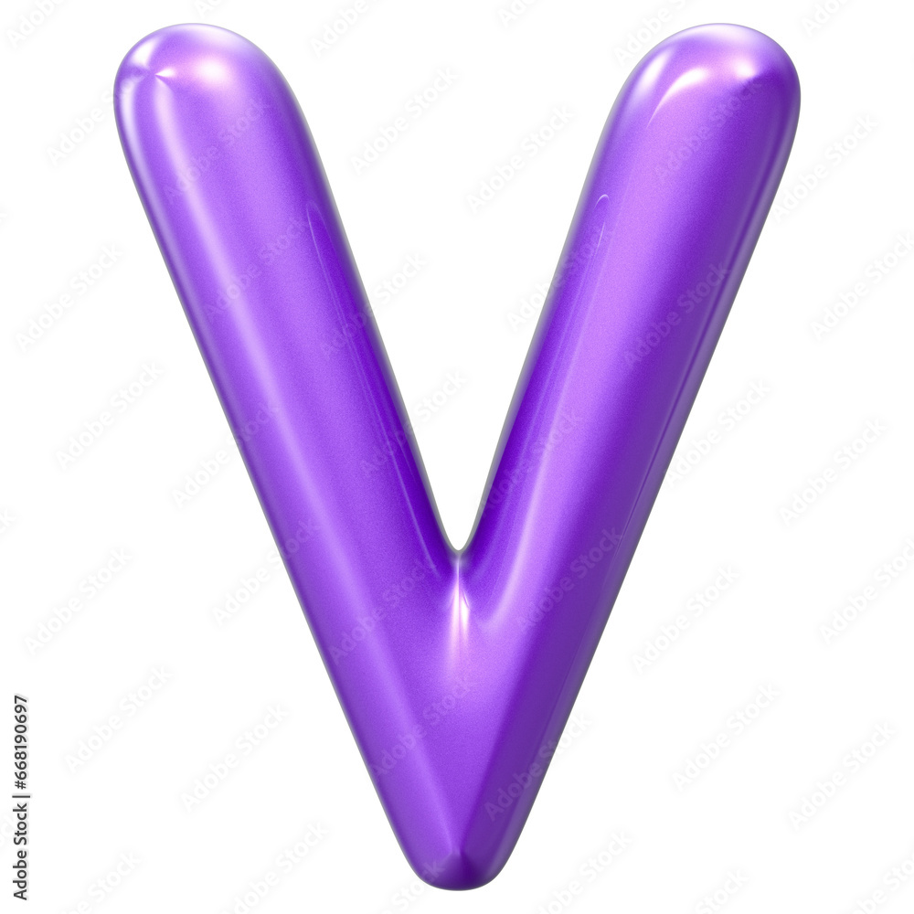 Font V 3D Rendering Font V 3D Rendering