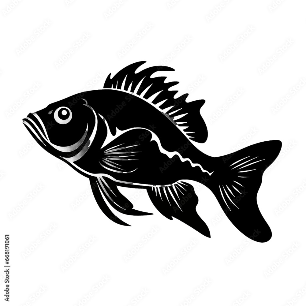 Black silhouette of a fish on white background. Black silhouette of a fish on white background.