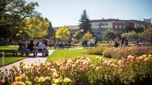 Beautiful park on the university campus