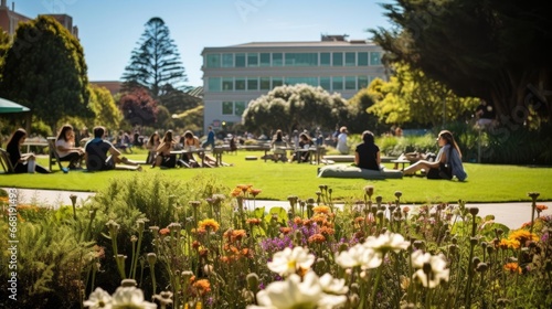 Beautiful park on the university campus