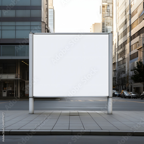 blank billboard mockup on the street isolated on transparent or white background, png photo