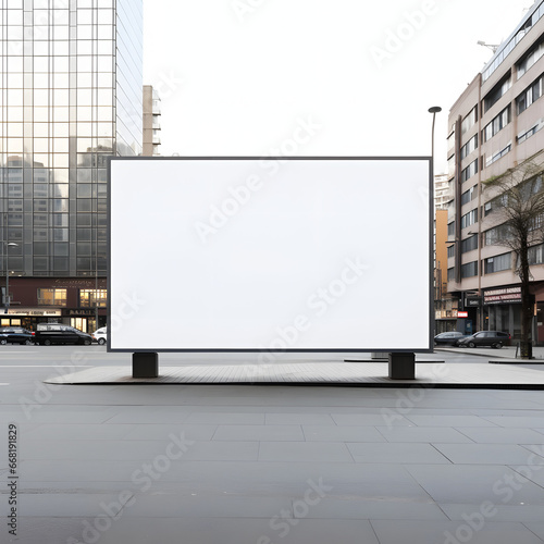 blank billboard mockup on the street isolated on transparent or white background, png photo