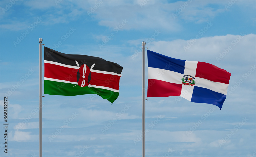 Belgium and Kenya flags, country relationship concept Belgium and Kenya flags, country relationship concept