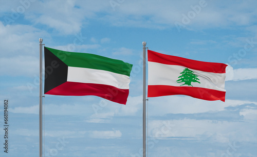 Lebanon and Kuwait flags, country relationship concept Free Download Lebanon and Kuwait flags, country relationship concept - GFXLoad