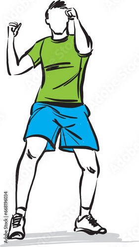 hip hop dancer MAN active FITNESS lifestyle vector illustration