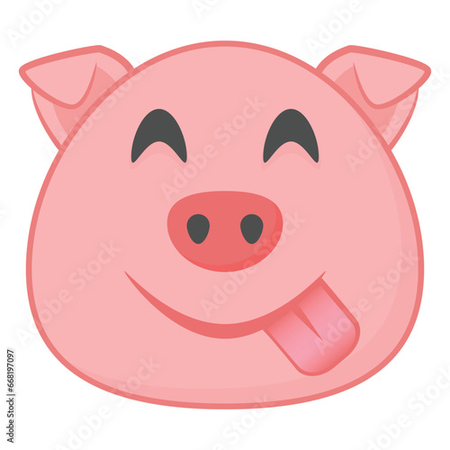 Pig emoji, face savouring delicious food
