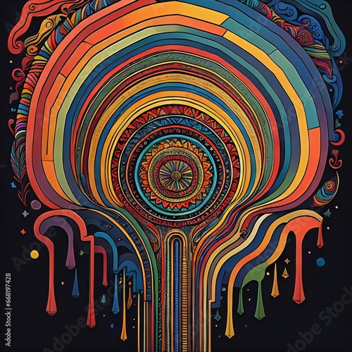 abstract painting colour lines background. generative ai