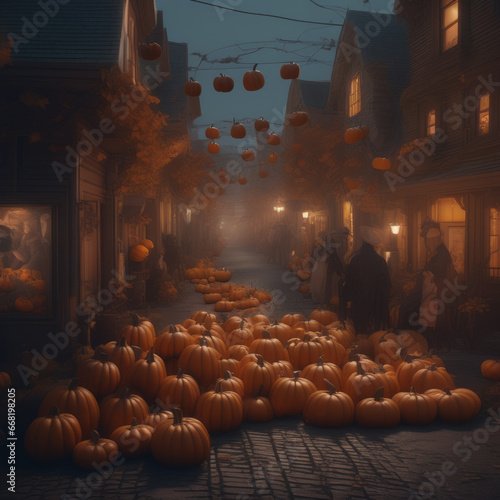 Halloween pumpkin in marketplace photo