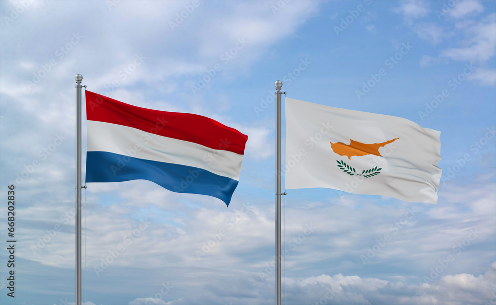 Cyprus and Luxembourg flags, country relationship concept Cyprus and Luxembourg flags, country relationship concept