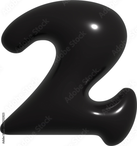Numbers 0-9 3D black