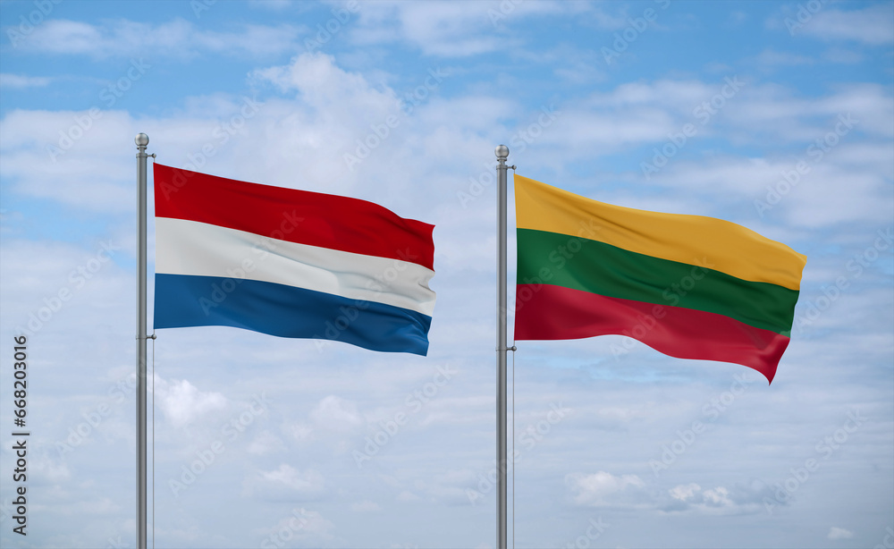 Lithuania and Luxembourg flags, country relationship concept Lithuania and Luxembourg flags, country relationship concept