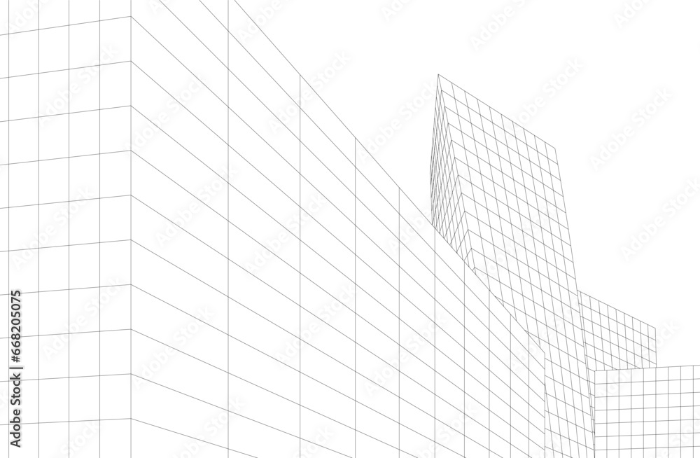 abstract architecture vector 3d rendering