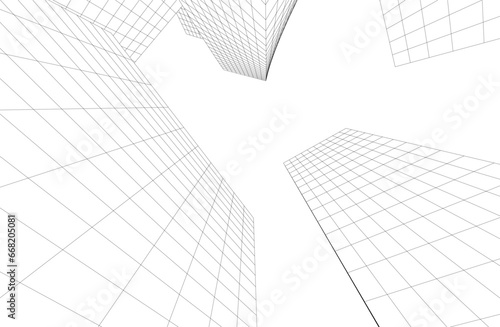 abstract architecture vector 3d rendering photo