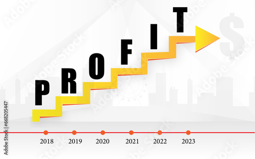 Profit graph wit arrow showing upwards