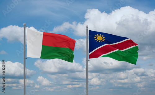 Namibia and Madagascar, country relationship concept