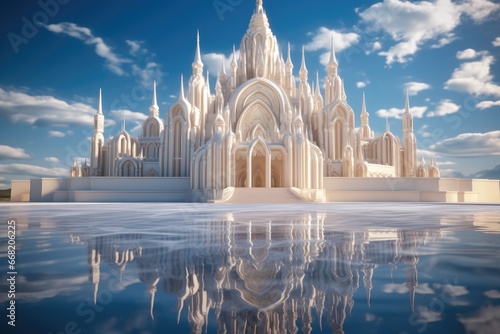 Crystal castle with many crystal towers. photo