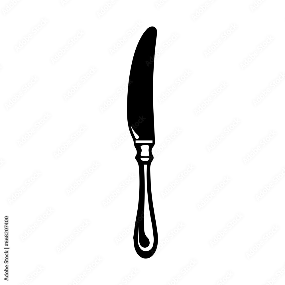 knife for steak - black silhouette, vector illustrator. knife for steak - black silhouette, vector illustrator.