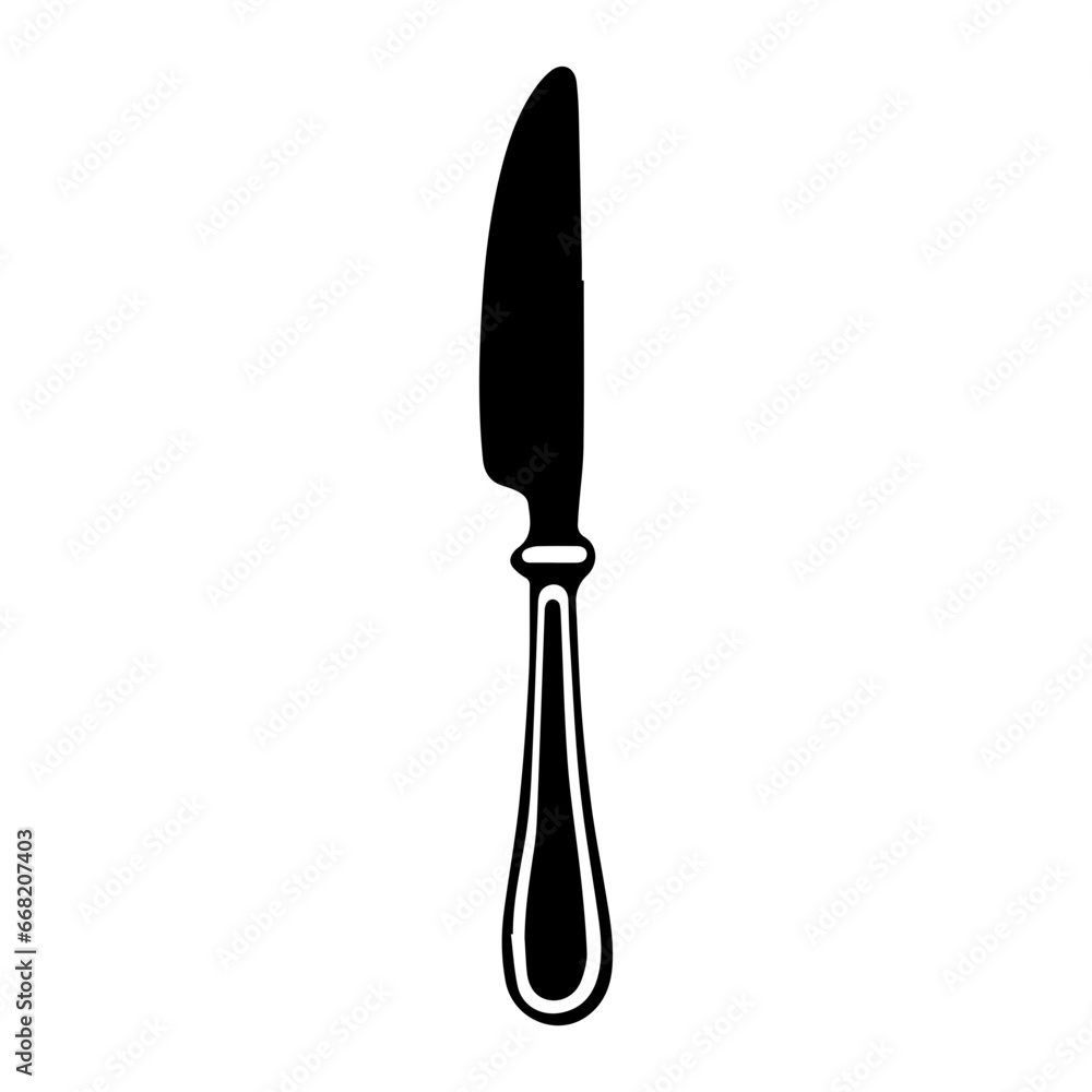 knife for steak - black silhouette, vector illustrator. knife for steak - black silhouette, vector illustrator.