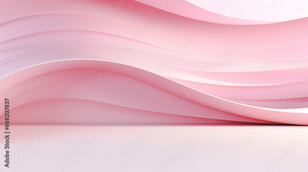 Wave background pink wall and a white floor, For art texture, presentation design or web design and web background. Generative AI. Wave background pink wall and a white floor, For art texture, presentation design or web design and web background. Generative AI.