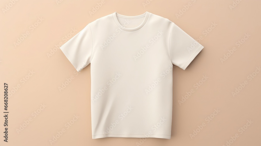 White T-shirt on a solid color background. Mock up. Blank for creating promotional products with prints and logo