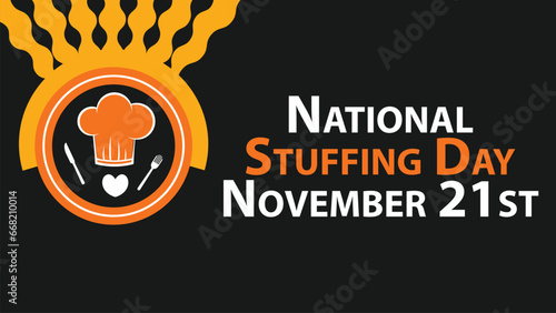 National Stuffing Day vector banner design. Happy National Stuffing Day modern minimal graphic poster illustration.